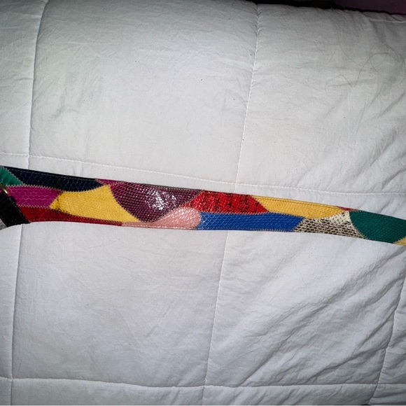 Vintage - 80’s Rainbow Snakeskin Belt with Gold Buckle - Picture 6 of 6